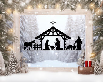 Nativity Sticker Maria Jesus Christmas Vinyl Window vinyl Decal Art Room Wall