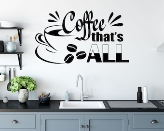 Coffee Sticker Wall Kitchen Dinning Room Cup Bar Home Decor Decals Quotes Vinyl