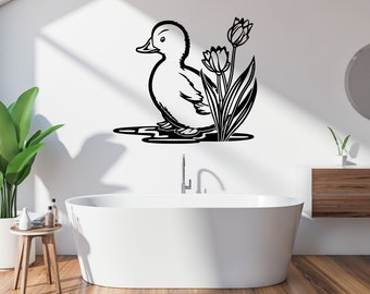 Duck Sticker Wall Flower Home Art Living Room Bathroom Decor Vinyl Decal Art