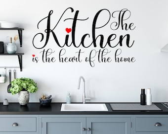The Kitchen Sticker Wall Heart Of The Home Vinyl Quotes Home Decal Decor