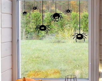 Spiders Sticker Halloween Wall Vinyl Decal Window Decoration Party Vinyl