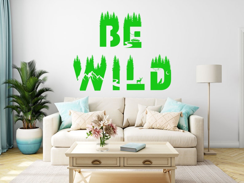 Be Wild Sticker Wall Camper Van Forest Motorhome Caravan Car Vinyl ...