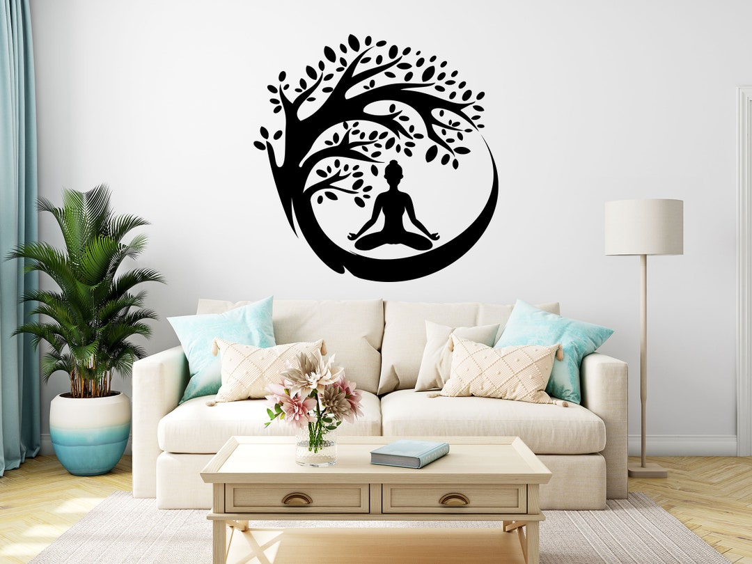 Bodhi Tree Sticker Wall Buddha Meditation Home Decal Window Zen Decor ...
