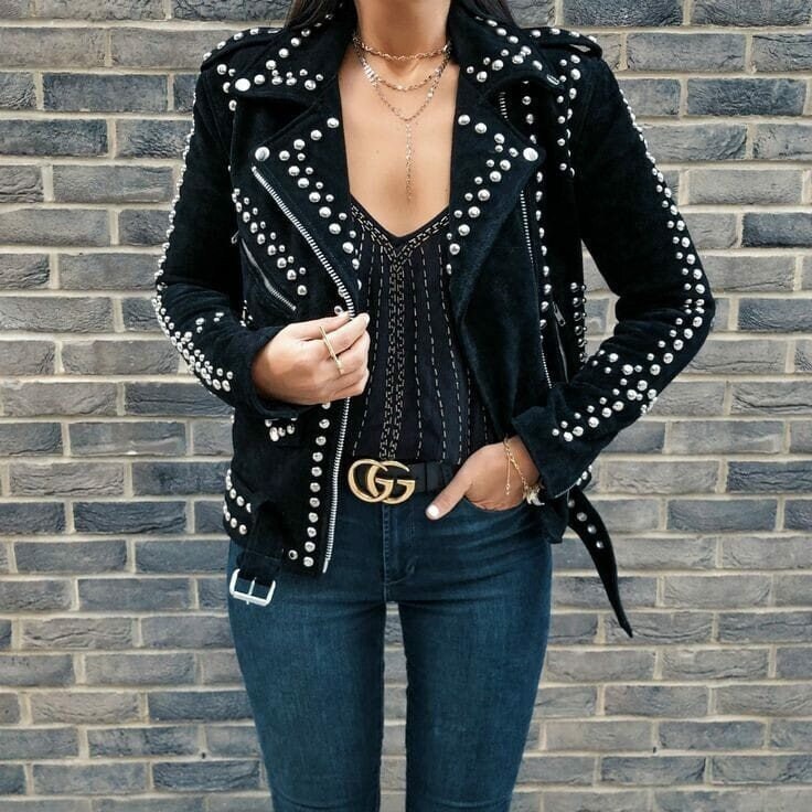 Studded Suede Jacket - Etsy