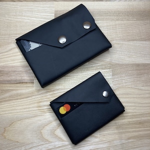 Conjunto de 2 padrões de carteira de couro dobrável - Couro DIY - Download de PDF - Modelo - Carteira mínima - Carteira de viagem