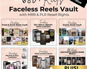 680+ Faceless Content For Instagram w/ Master Resell Rights MRR & Private Label Rights PLR DFY Instagram Templates TikTok Digital Marketer