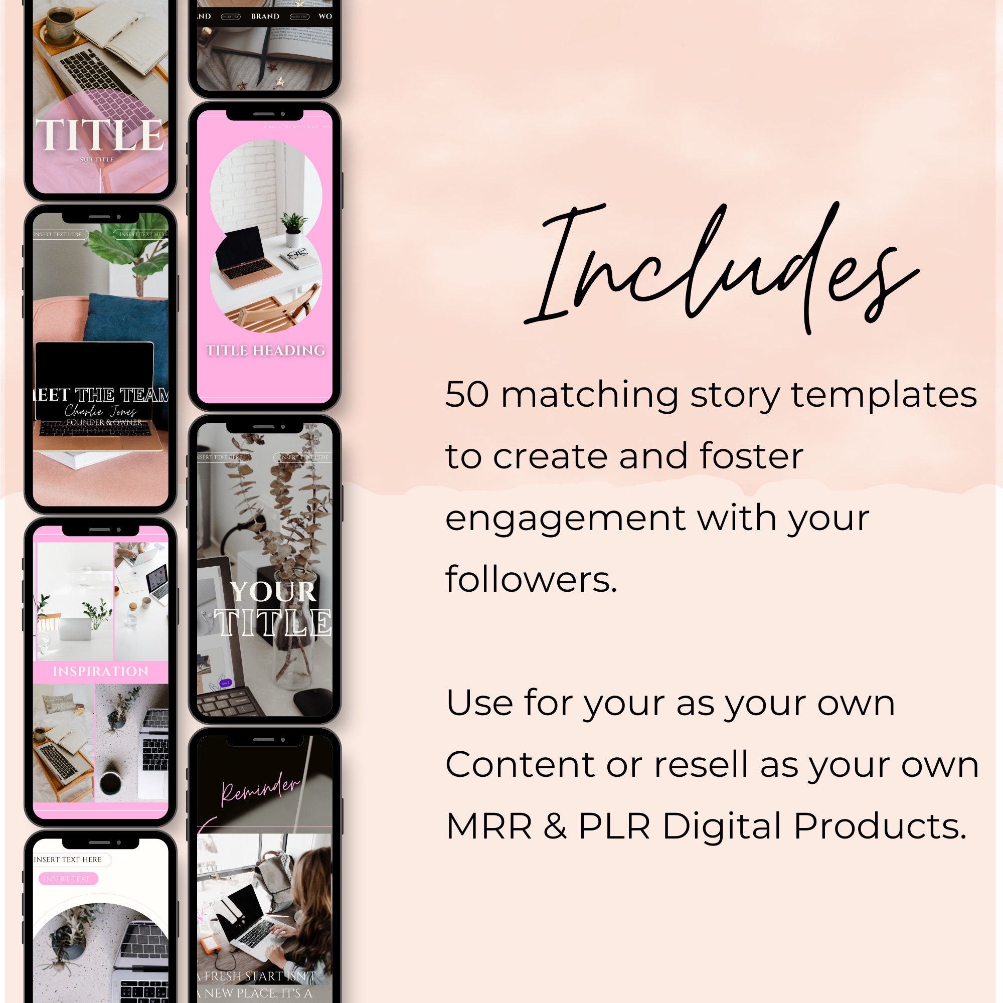 100 Instagram Post and Story Templates With Master Resell Rights MRR ...