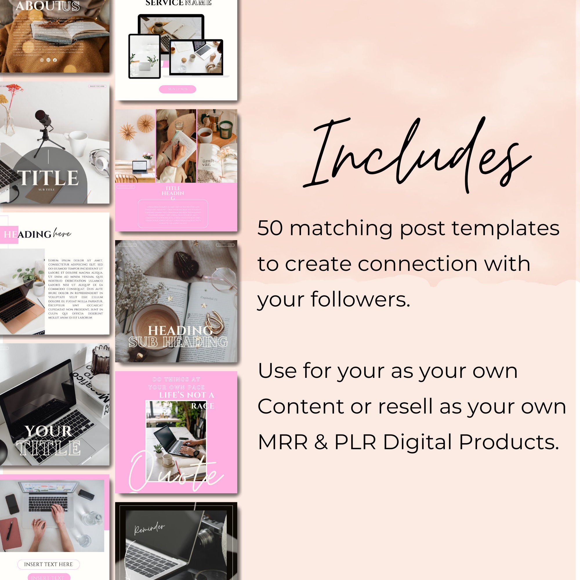 100 Instagram Post and Story Templates With Master Resell Rights MRR ...