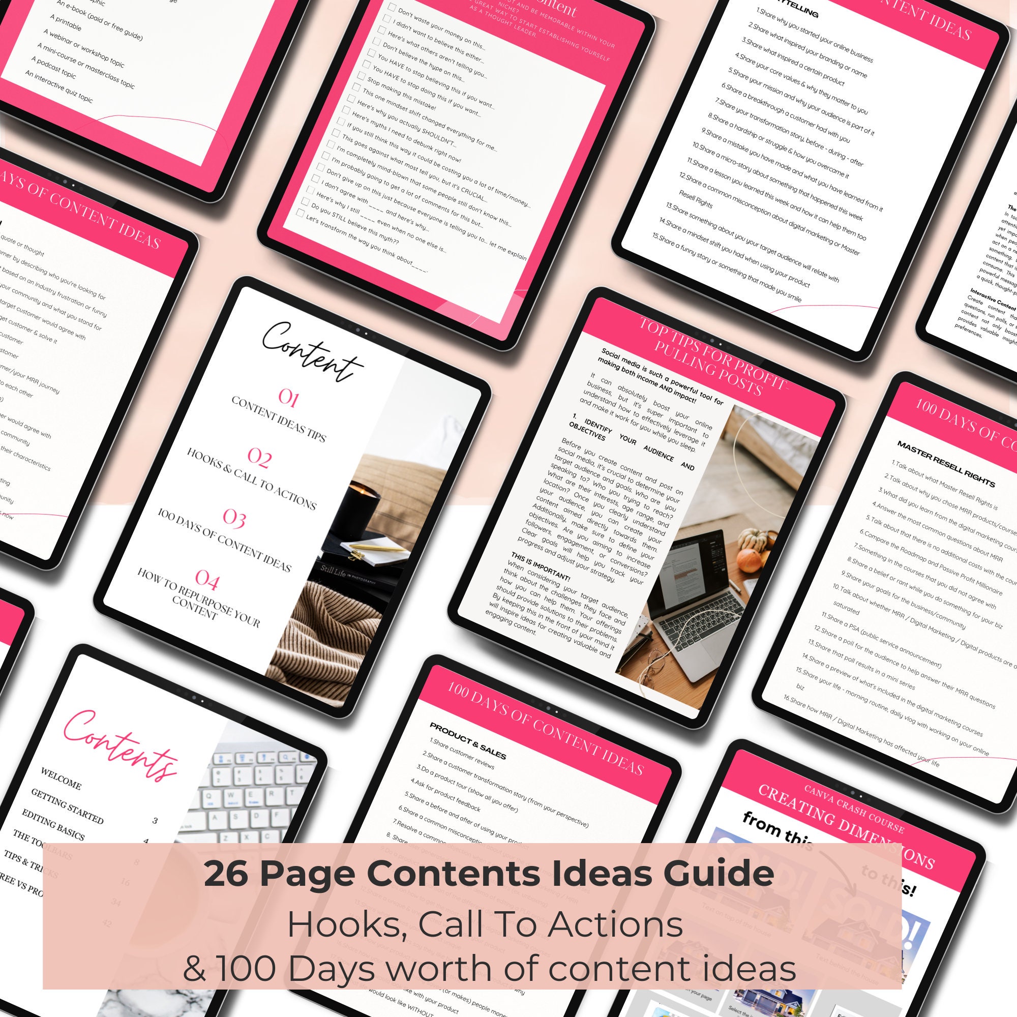 Social Media Content Guide W/ Master Resell Rights MRR & Private Label ...