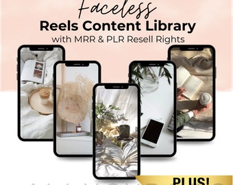Faceless Reels Video Library with Master Resell Rights MRR & Private Label Rights PLR Done For You Instagram Templates Digital Marketing