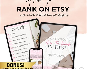 How To Rank On Etsy Guide w/ Master Resell Rights MRR and Private Label Rights PLR Done-For-You Digital Product How To Sell On Etsy Guide