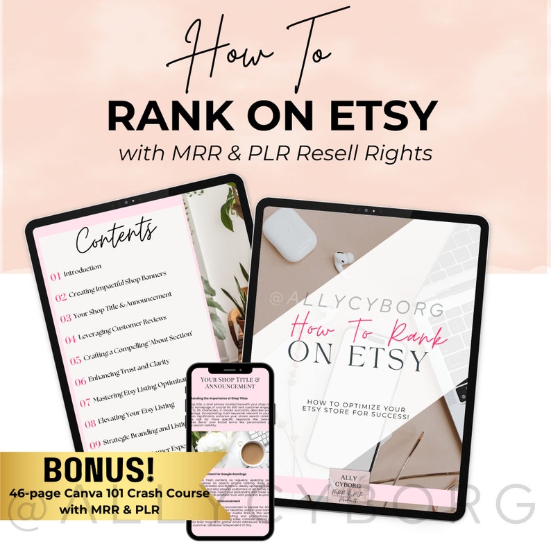 how to sell on etsy guide, ranking on etsy best sellers. pinterest guide for passive profit passive income make money online. Etsy ebook with master resell rights mrr private label rights plr. done-for-you digital product to resell financial freedom
