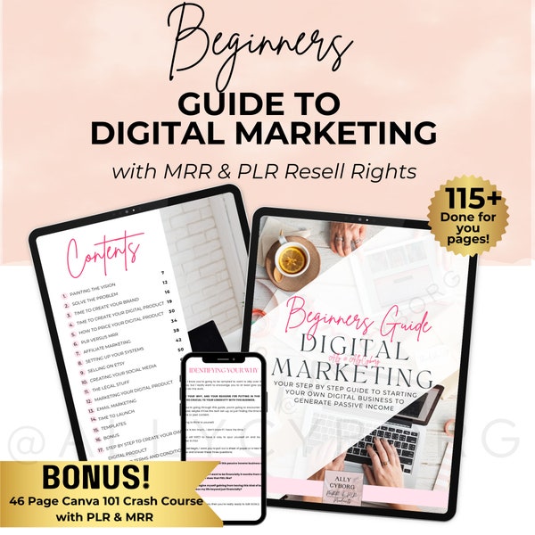 Fait pour vous Guide de marketing numérique avec droits de revente principaux MRR Fait pour vous Guide de marketing Droits de marque privée PLR DFY Produit numérique