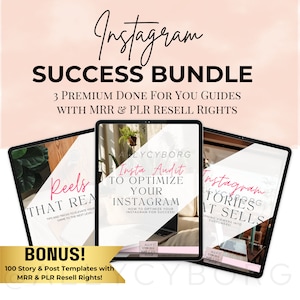 Instagram Success Bundle with Master Resell Rights MRR & Private Label Rights PLR Done-For-You 3 Digital Marketing Guides To Resell