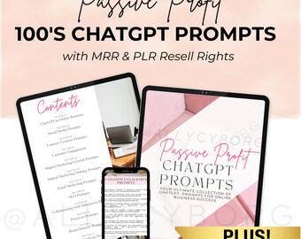 ChatGPT Prompts for Online Business Passive Profit with Master Resell Rights MRR Private Label Rights PLR DFY Digital Marketing Guide Canva