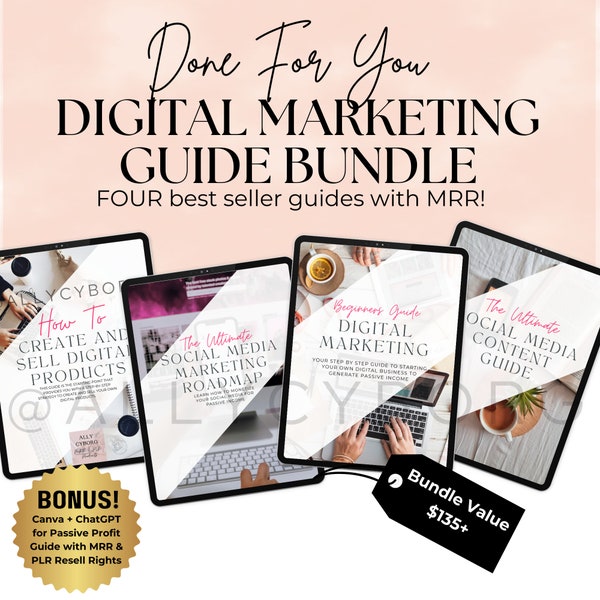 Done for you Digital Marketing Guide  Bundle with Master Resell Rights DFY Digital Products Done-For-You Digital Marketing Guides with MRR