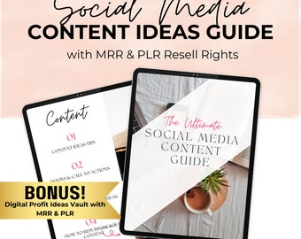 The Ultimate Social Media Content Guide with Master Resell Rights MRR Done For You Marketing Guide Content Ideas Digital Marketing DFY Hooks