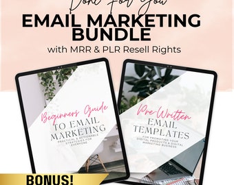 Email Marketing Bundle w Master Resell Rights MRR & Private Label Rights PLR Done-For-You 90 Pre written email templates How To Guide Resell