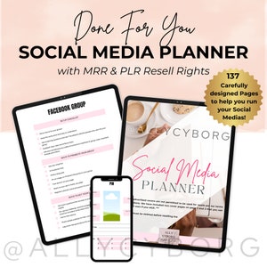 Social Media Planer mit Master Wiederverkaufsrechten MRR & Privatmarkenrechten PLR TikTok Facebook Instagram Planner zum Weiterverkaufen für pasiven Profit
