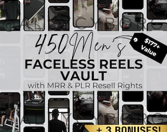 450+ Aesthetic Faceless Men Reels Faceless Content Master Resell Rights MRR & Private Label Rights PLR Instagram Templates Digital Marketer