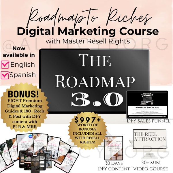 Roadmap To Riches 3.0 Master Resell Rights MRR Digital Marketing Passive Income Training Done-For-You Sales Funnel INCLUDED & 8 MRR Guides