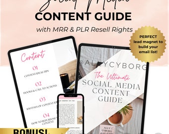 Social Media Content Guide with Master Resell Rights MRR & Private Label Rights PLR Done-For-You Content Guide To Resell For Passive Income