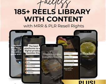 185 顔のないリール マスター再販権 MRR PLR 顔のない Instagram アカウント向けコンテンツ付きの美しいビデオをあなたのために作成 デジタルマーケティング