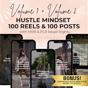 200 Hustling CEO Mindset Reels & Post Bundle with Content MRR Master Resell Rights Motivational Instagram Posts Quote Reels Bundle Content
