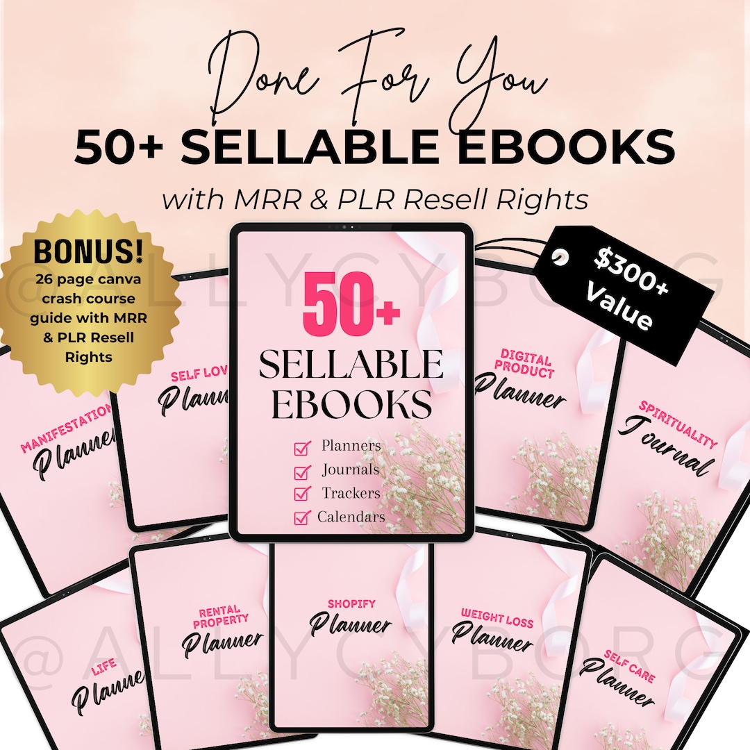 50+ MRR PLR Ebook Editable Planners Trackers and Journals W/ Private ...