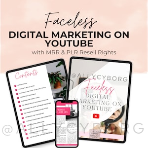 FACELESS YouTube Digital Marketing Guide with Master Resell Rights MRR & Private Label Rights PLR Dfy Digital Products For Financial Freedom