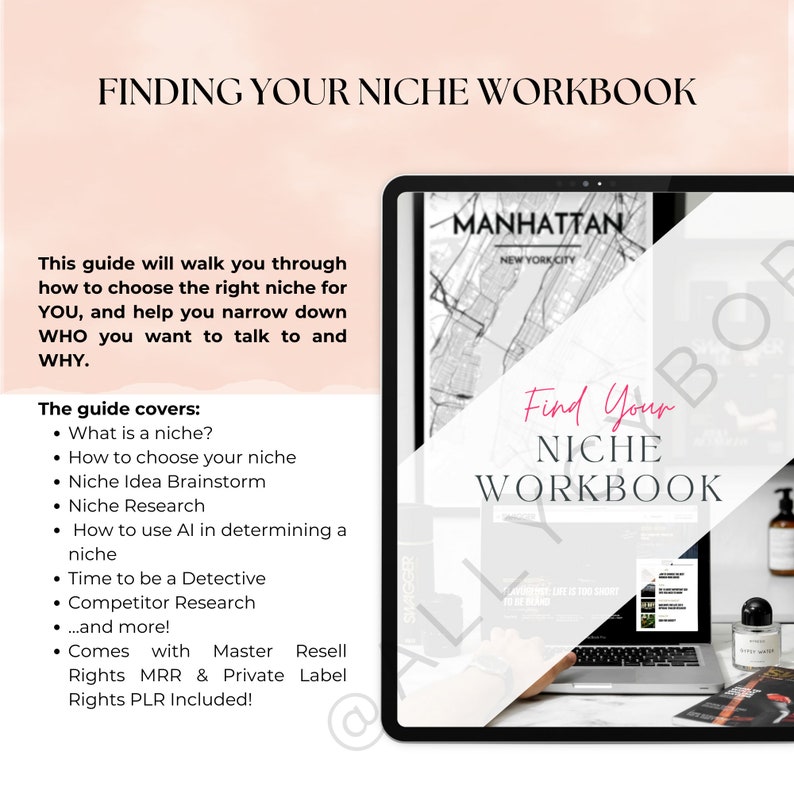 How to Find Your Niche Workbook With Master Resell Rights MRR & Private ...
