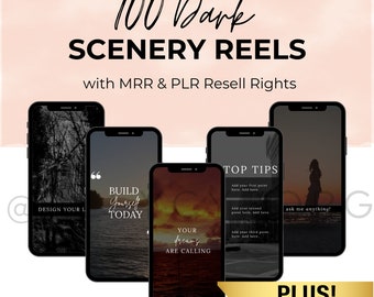 100 Dark Scenery Reels with Content w/ Master Resell Rights MRR & Private Label Rights PLR Done For You Instagram Templates To Resell