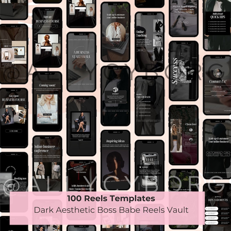 dark reels templates social media templates instagram story templates reels templates with content dfy instagram posts tiktok videos master resell rights mrr private label rights plr boss babe templates to resell scenery reels beach reels boss babes