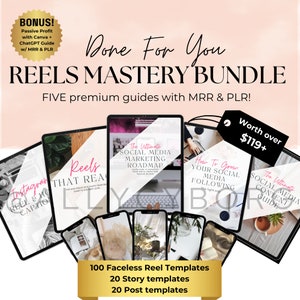 Done for you Reels Mastery Digital Marketing Guide Bundle with Master Resell Rights MRR & Private Label Rights PLR Done-For-You 5 Guides