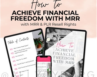 40 Page Financial Freedom with MRR guide ebook PDF template with PLR Master Resell Rights & Private Label Rights Included Canva Social Media
