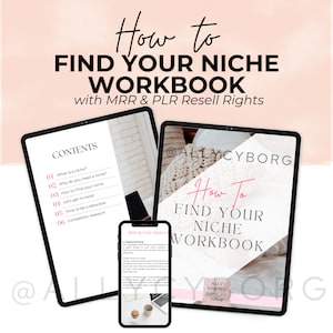 How To Find Your Niche Workbook with Master Resell Rights MRR Private Label Rights PLR Done For You Digital Marketing Guide DFY Lead Magnet