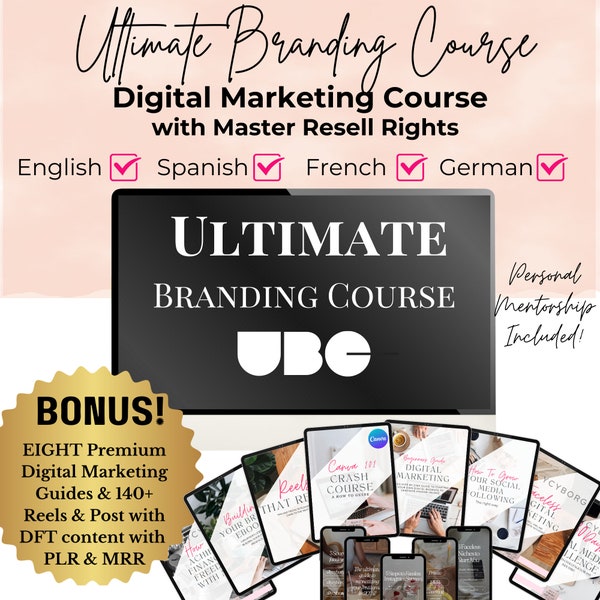 Ultimate Branding Digital Marketing Course UGC w/ Master Resell Rights MRR Passive Income Online Course In English/French/Spanish/German