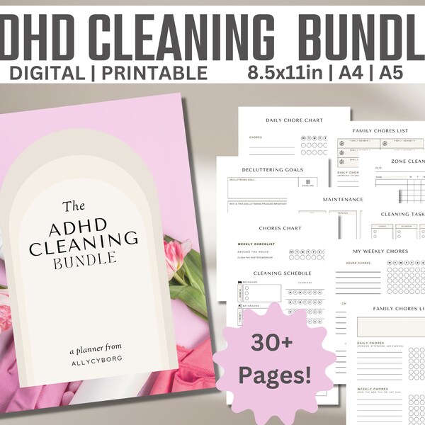 adhd homework checklist ADHD Cleaning Planner, ADHD Cleaning Checklists, Printable Home Cleaning Planner, Monthly Cleaning Lists, Family Chores Checklist, Chores