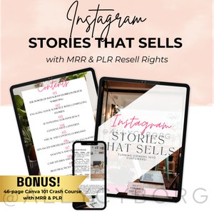 Instagram Stories That Sells Guide w/ Master Resell Rights MRR & Private Label Rights PLR DFY Digital Marketing eBook For Passive Income