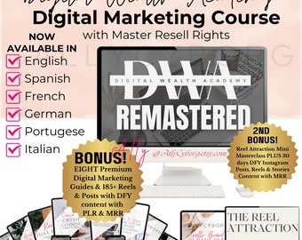 Digital Wealth Academy Course Remastered DWA Digital Marketing Course with Master Resell Rights Done-For-You Digital Products Passive Income