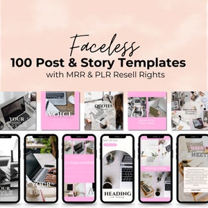 100 Instagram Post and Story Templates With Master Resell Rights MRR ...