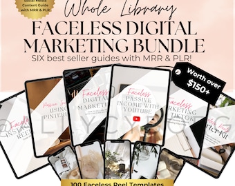 Done for you FACELESS Digital Marketing Guide Bundle with Master Resell Rights Private Label Rights PLR MRR Faceless Bundle Digital Guides