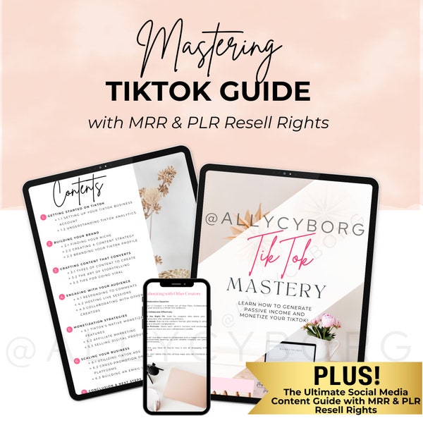 Done for you Tiktok Mastery Guide Digital Marketing Guide with Master Resell Rights MRR Done For You Private Label Rights DFY Digital