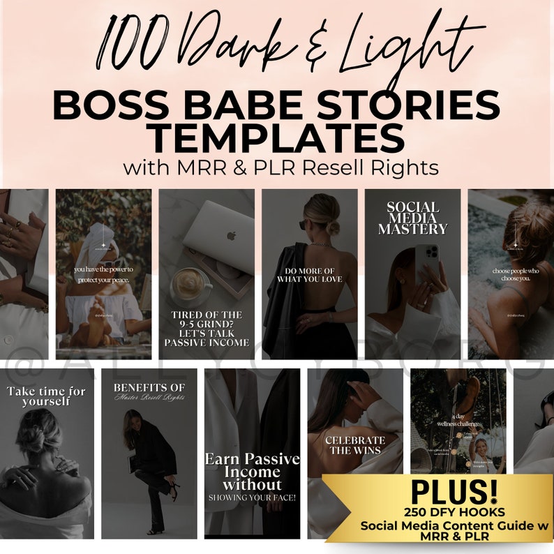 100 Boss Babe Stories Templates W/ Master Resell Rights MRR and Private ...