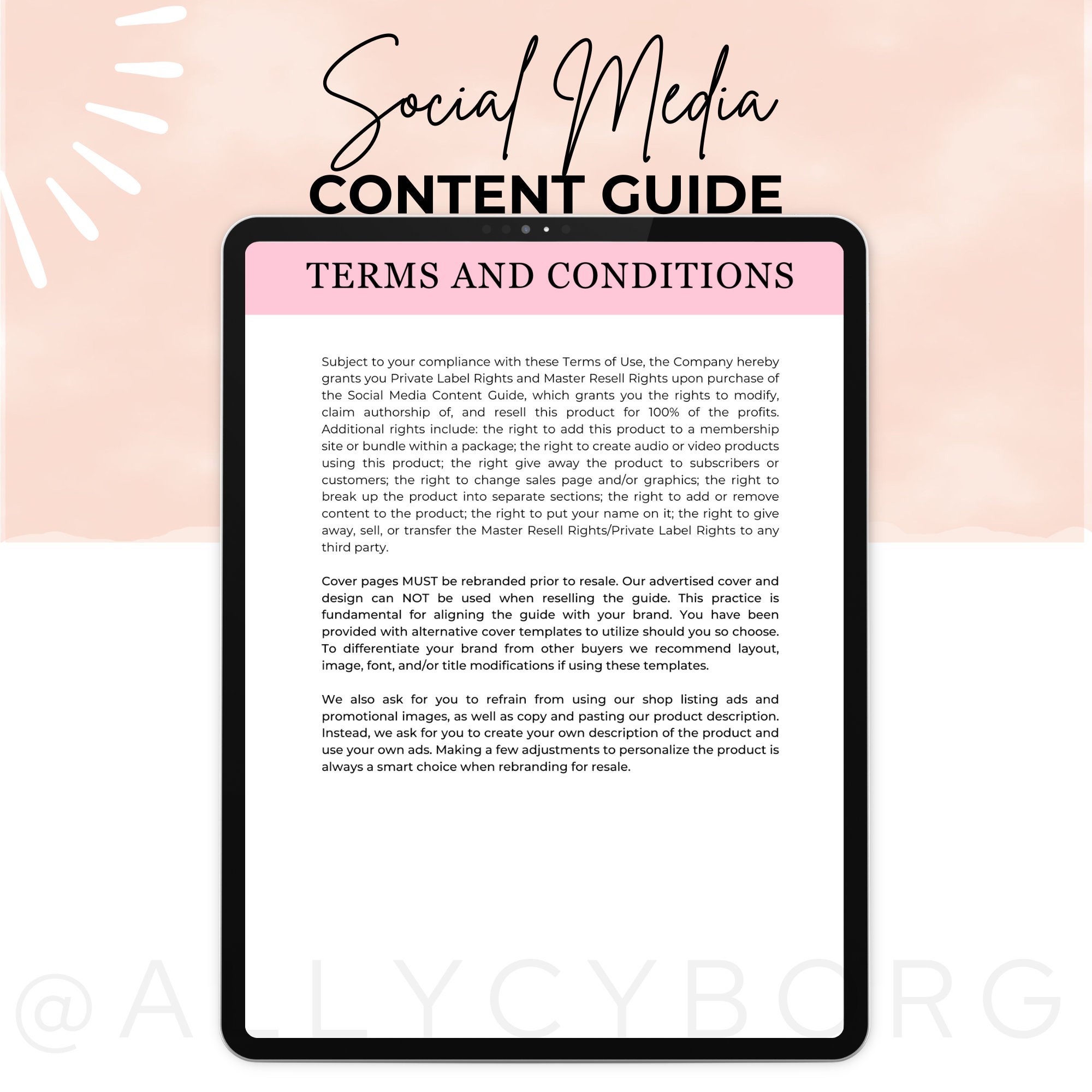 Social Media Content Guide With Master Resell Rights MRR & Private ...