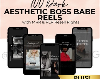 100 Dark Boss Babe Reels with Content w/ Master Resell Rights MRR & Private Label Rights PLR Done For You Instagram Templates To Resell