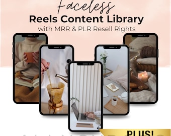 100 Faceless Reels Video Library with Master Resell Rights MRR & Private Label Rights PLR Done For You Instagram Templates Digital Marketing