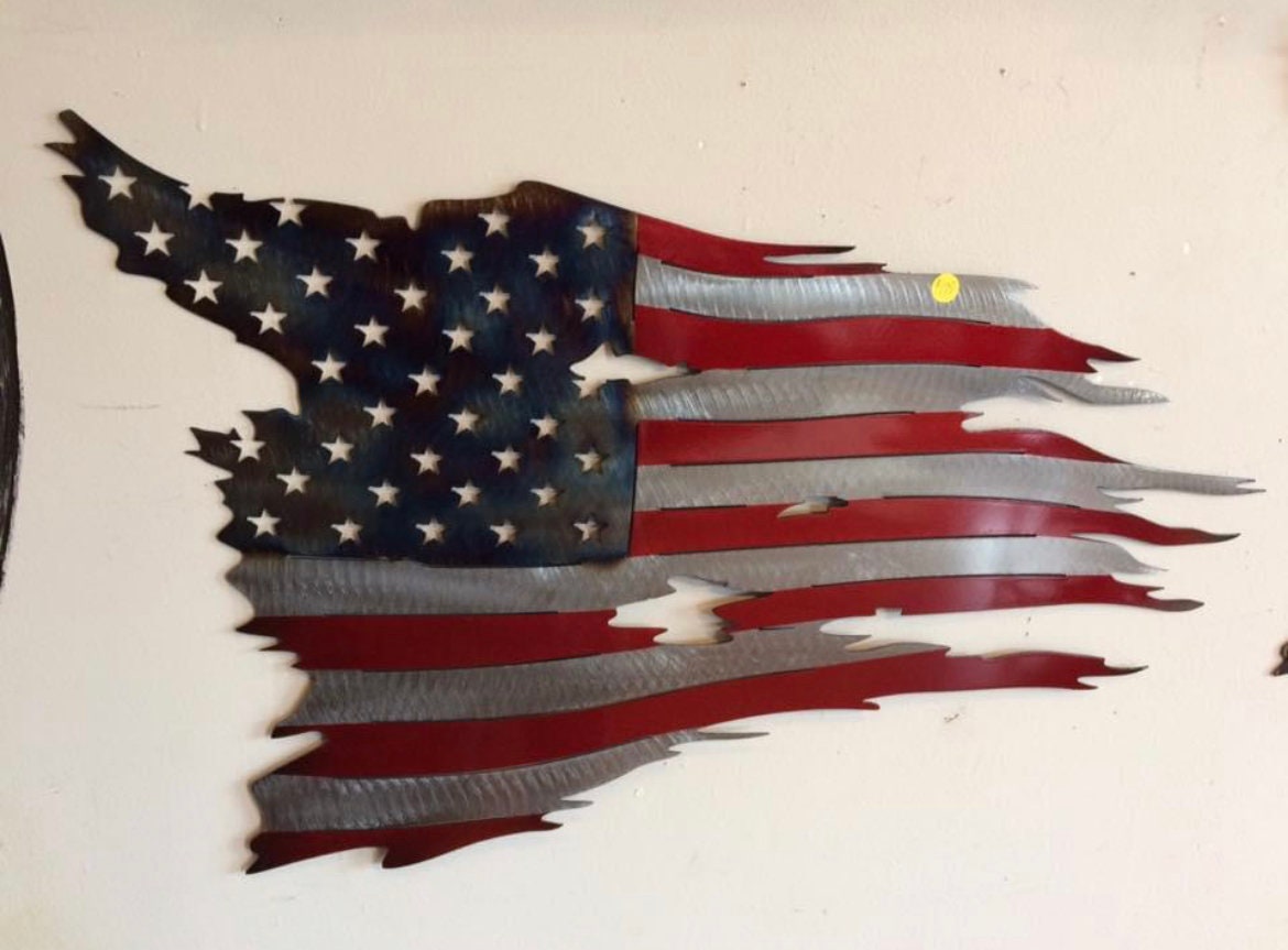 DXF File American Flag Plasma Cut Metal Art Etsy