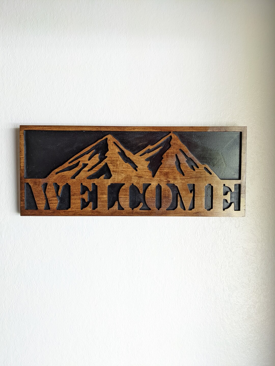 Welcome Mountain Sign Etsy