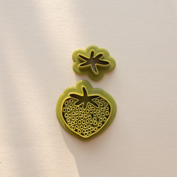 STRAWBERRY CUTTER NO. 1, polymer clay tools, clay tools, clay cutters, clay design, clay stamp, clay earrings, earring design